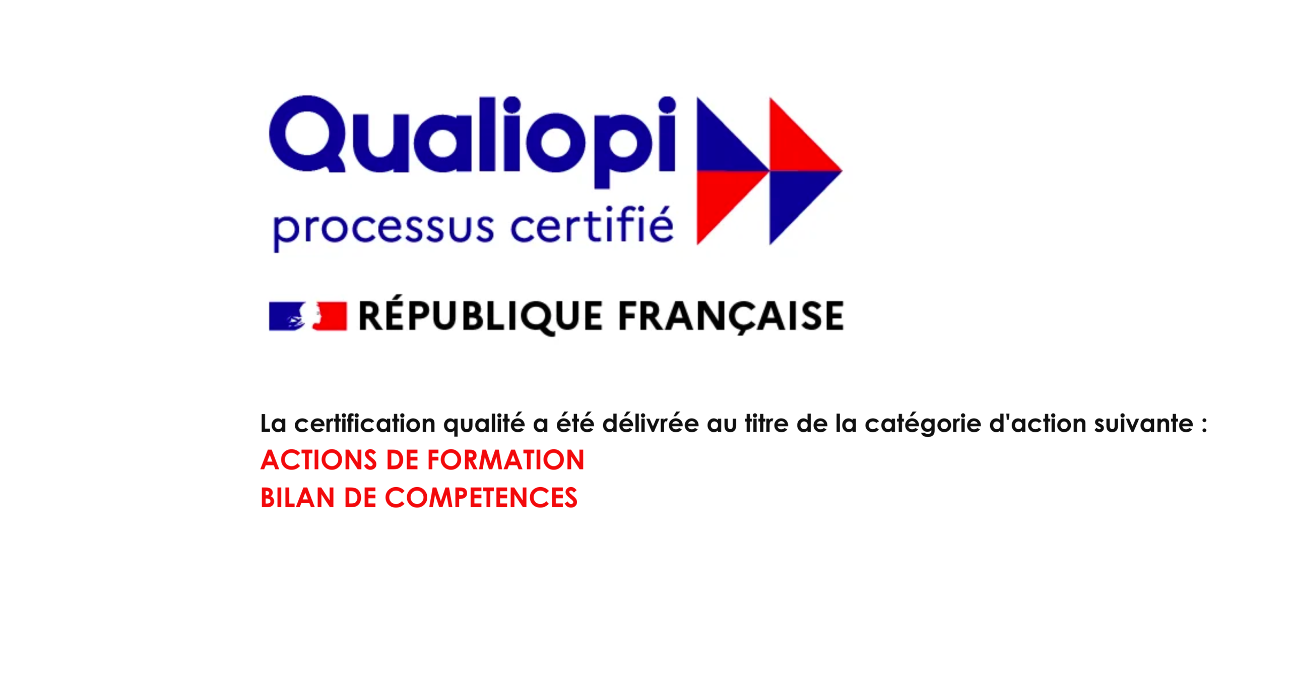 Qualiopi Actions de formation et bilan de compétences